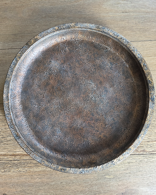 Rustic Metal Round Trays, Set of 3 Nesting Decorative Display Trays