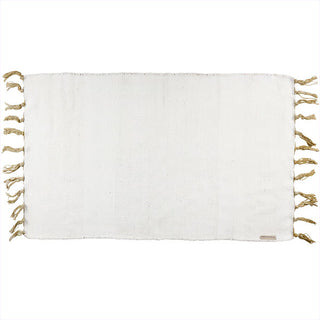 Pink Floral Chenille Area Rug with Tassels