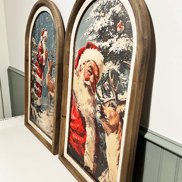 サンタクロース　ビンテージ　壁掛け 14 in. Vintage Style Santa Claus Christmas Wall Decor, Hand