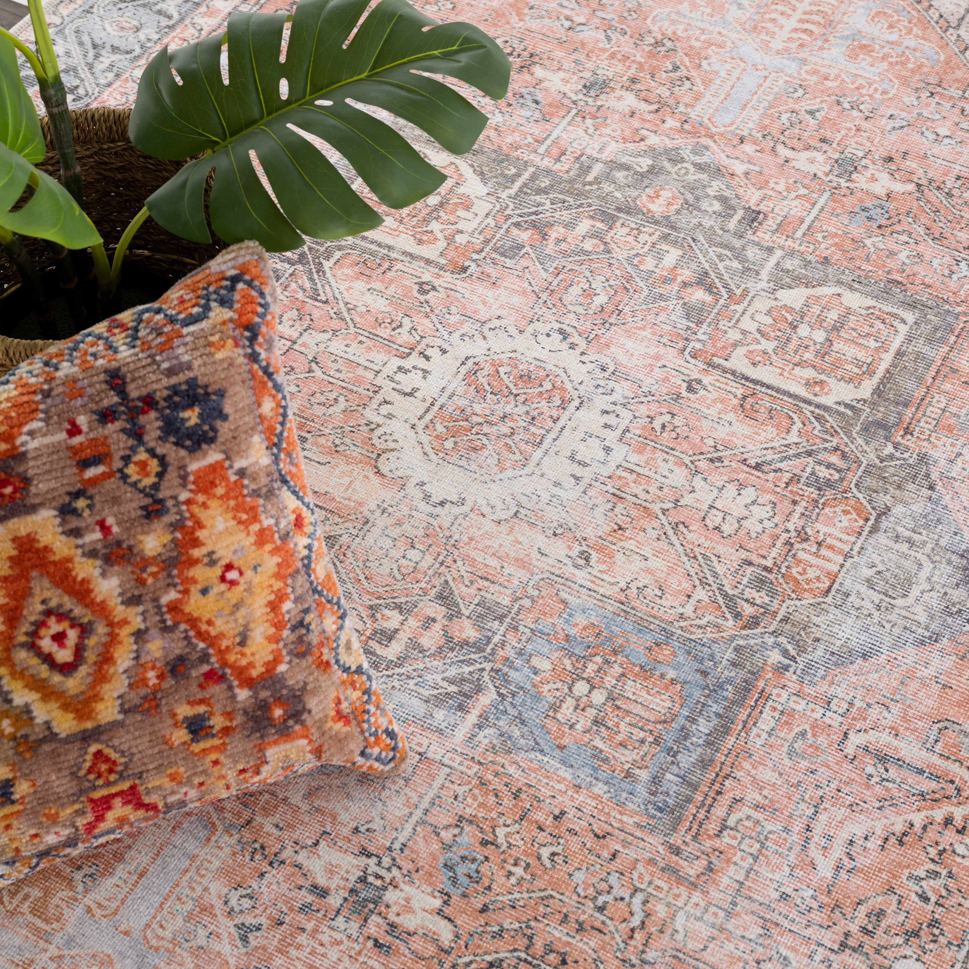 Vintage Inspired Distressed Washable Rug - 8'10