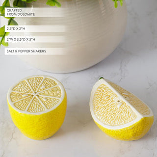 Dolomite lemon salt and pepper shaker set