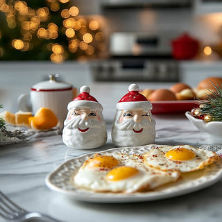 Mr. And Mrs. Santa Claus Salt And Pepper Shaker Set - Ceramic Christmas Kitchen Decor