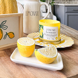 Lemon themed kitchen decor salt pepper set