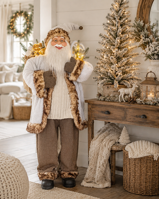 Classic Life Size Santa Statue 59 Inch Light Up Christmas Figure