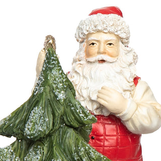 Santa Decorating Christmas Tree Musical Figurine | Plays Jingle Bells