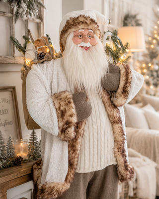 Classic Life Size Santa Statue 59 Inch Light Up Christmas Figure