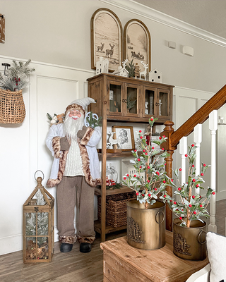 Classic Life Size Santa Statue 59 Inch Light Up Christmas Figure