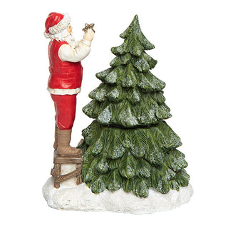 Santa Decorating Christmas Tree Musical Figurine | Plays Jingle Bells
