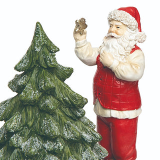 Santa Decorating Christmas Tree Musical Figurine | Plays Jingle Bells