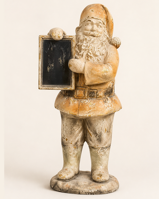 Antique Inspired Santa with Writable Chalkboard 31 Inch Statue