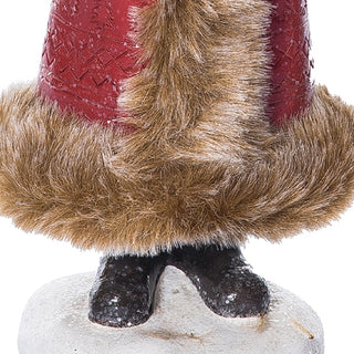 German Style Glittered Santa Figurines, Set of 2