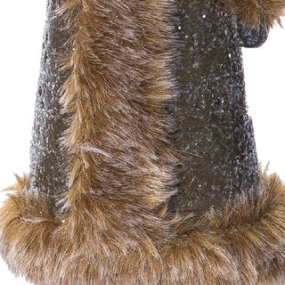 German Style Glittered Santa Figurines, Set of 2