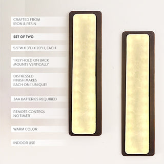 Sleek & Chic LED Wireless Wall Sconce, Set of 2