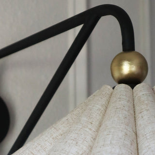 Wireless Pleated Linen Fabric Shade Wall Sconces, Set of Two | Remote Control with Timer