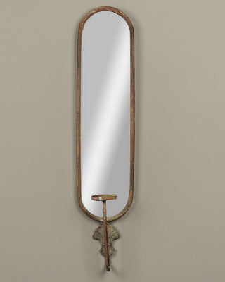 Mirror Pillar Candle Wall Sconce Metal 33 Inch Farmhouse Wall Decor