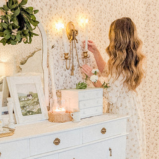 Ornate Bow Gold Wall Sconce Set of 2 with LED Taper Candles and Remote Control