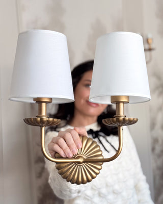 Elegant Cordless Double Wall Sconce Set with LED Bulbs Remote and Timer