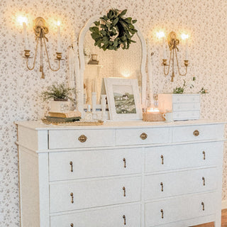 Ornate Bow Gold Wall Sconce Set of 2 with LED Taper Candles and Remote Control