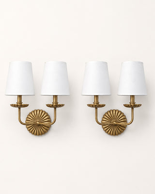 Elegant Cordless Double Wall Sconce Set with LED Bulbs Remote and Timer
