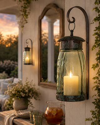 Mason Jar Tea Light Wall Sconce, Set of Two