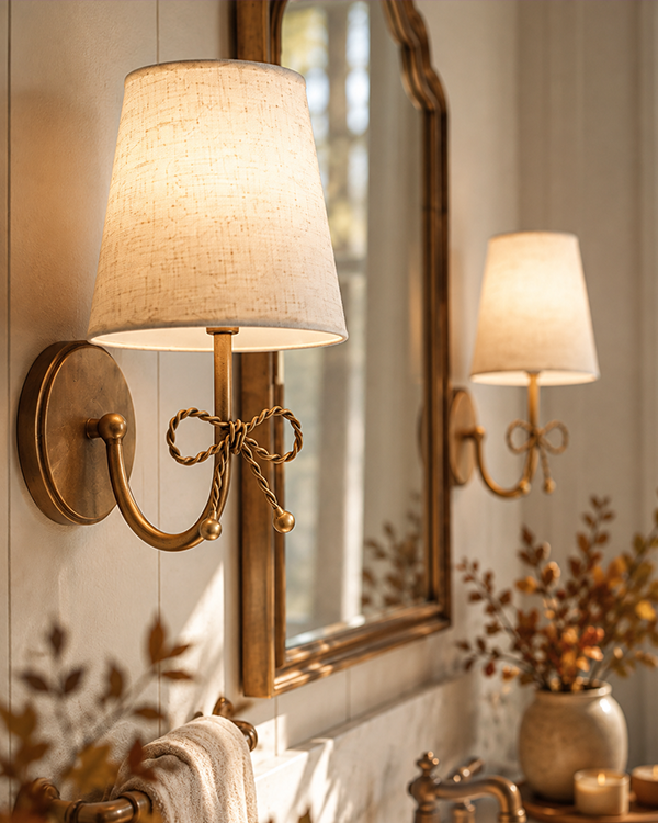 Cordless LED Bow Wall Sconces, Set of 2