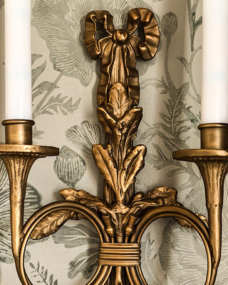 Bronze Cast Iron LED Candle Wall Sconces with Remote Timer, Set of 2