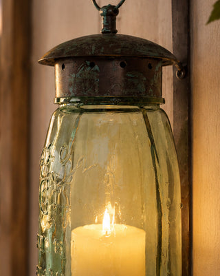 Mason Jar Tea Light Wall Sconce, Set of Two