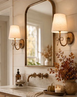 Cordless LED Bow Wall Sconces, Set of 2