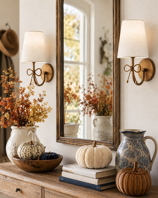 Cordless LED Bow Wall Sconces, Set of 2