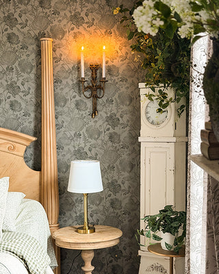 Bronze Cast Iron LED Candle Wall Sconces with Remote Timer, Set of 2