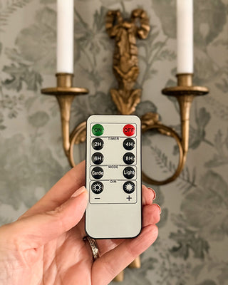 Bronze Cast Iron LED Candle Wall Sconces with Remote Timer, Set of 2