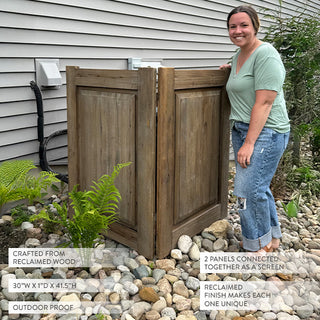 Reclaimed wood outdoor privacy screen