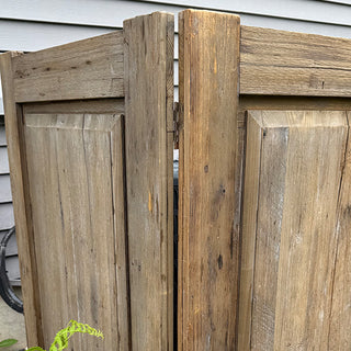Rustic reclaimed wood outdoor screen