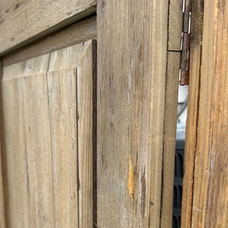 Rustic reclaimed wood outdoor screen