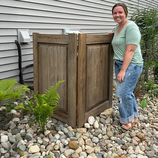 Reclaimed wood outdoor privacy screen