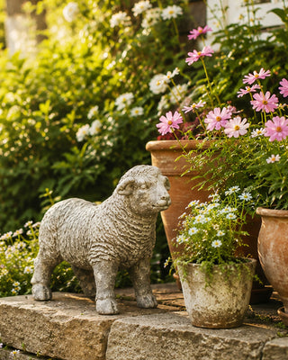 Indoor/Outdoor Resin Sheep Statue - Farmhouse Figurine