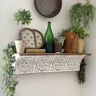 Embossed Medallion Floating Shelf | Vintage Inspiration