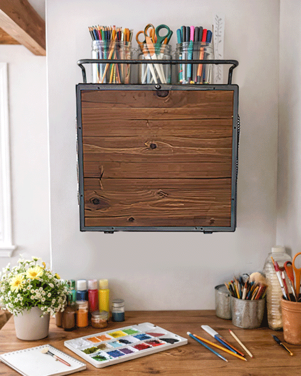 Wall Mounted Cubby with Fold Down Wall Shelf