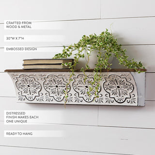 Embossed Medallion Floating Shelf | Vintage Inspiration
