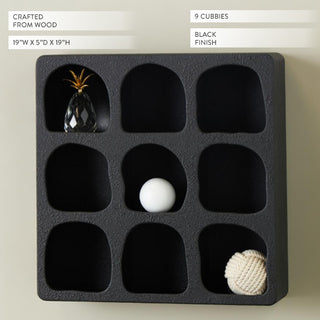 9 compartment square display shelf dimensions