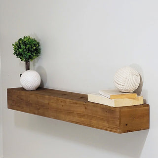 Rustic Wooden Floating Wall Shelf - 36" Chunky Display Ledge with Natural Finish