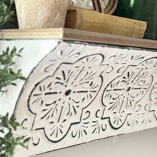 Embossed Medallion Floating Shelf | Vintage Inspiration
