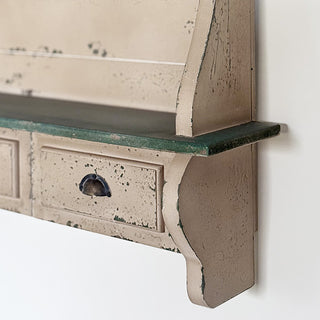 Farmhouse Arched Wall Shelf with 2 Drawers