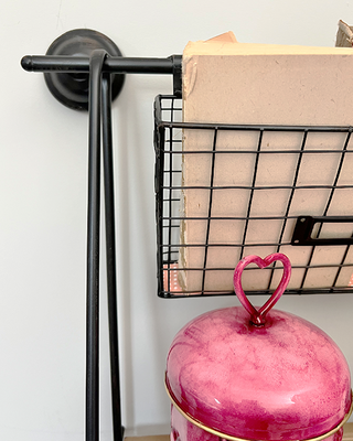 Multifunctional Industrial Floating Shelf with Basket