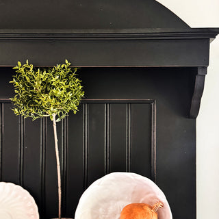 Black Farmhouse Wall Plate Display Shelf with Gold Accents | 3-Tier Beadboard Wall Shelf