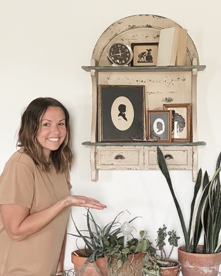 Farmhouse Arched Wall Shelf with 2 Drawers