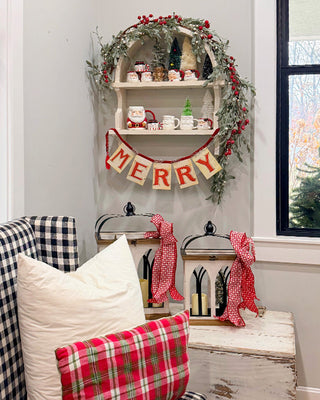 Arched Wood Wall Shelf | Two-Tier Farmhouse Charm
