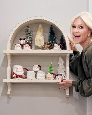 Arched Wood Wall Shelf | Two-Tier Farmhouse Charm