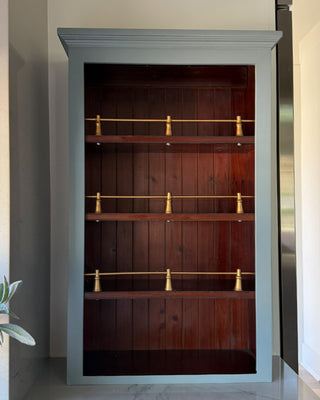 Vintage-Inspired Wood Rail Wall Shelf