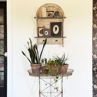 Farmhouse Arched Wall Shelf with 2 Drawers